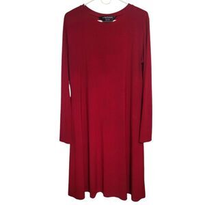 Norma Kamali Red Long Sleeve Stretchy Comfortable Dress, Size XL